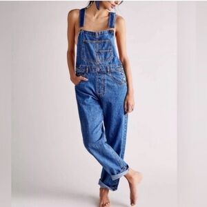 Free People / We the Free Ziggy Overalls NWT Size XL Blue Sapphire